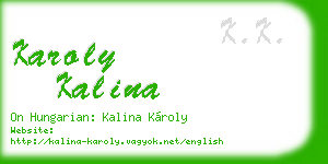 karoly kalina business card