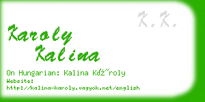 karoly kalina business card